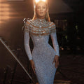 Frühlings-Damenbekleidung Kleid Rundhals Schmal Geformt Pailletten Sexy Hüftwickelkleid