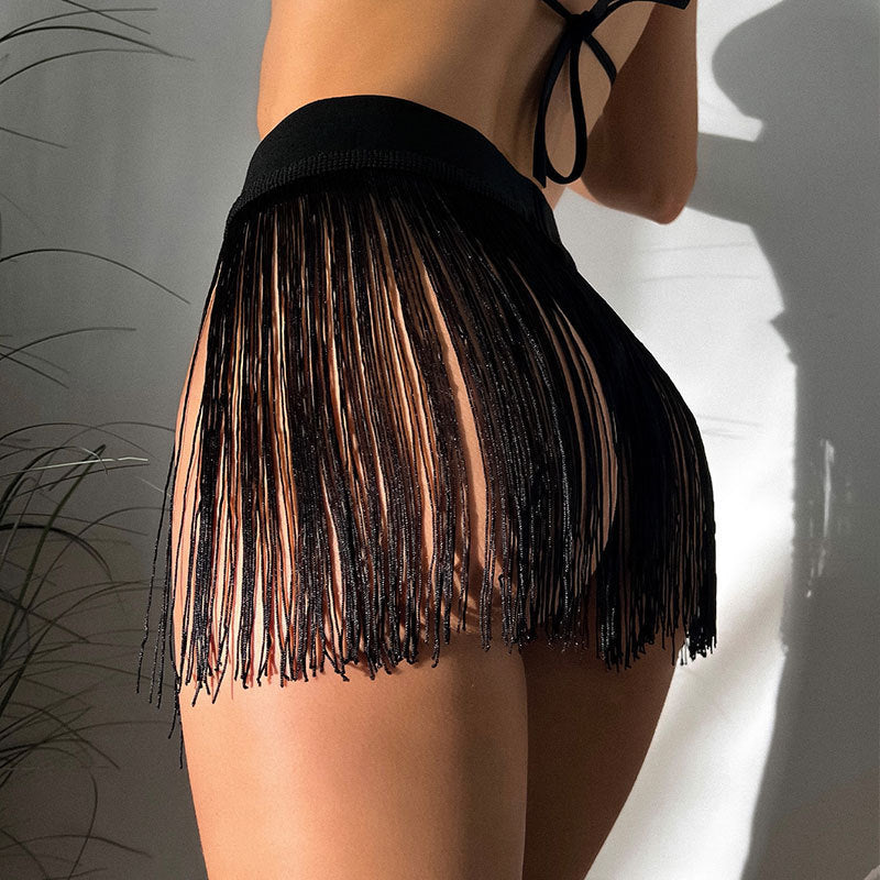 Badeanzug sexy Quaste kleines kurzes Kleid Strandurlaub Strand vertuschen Badeshorts Rock