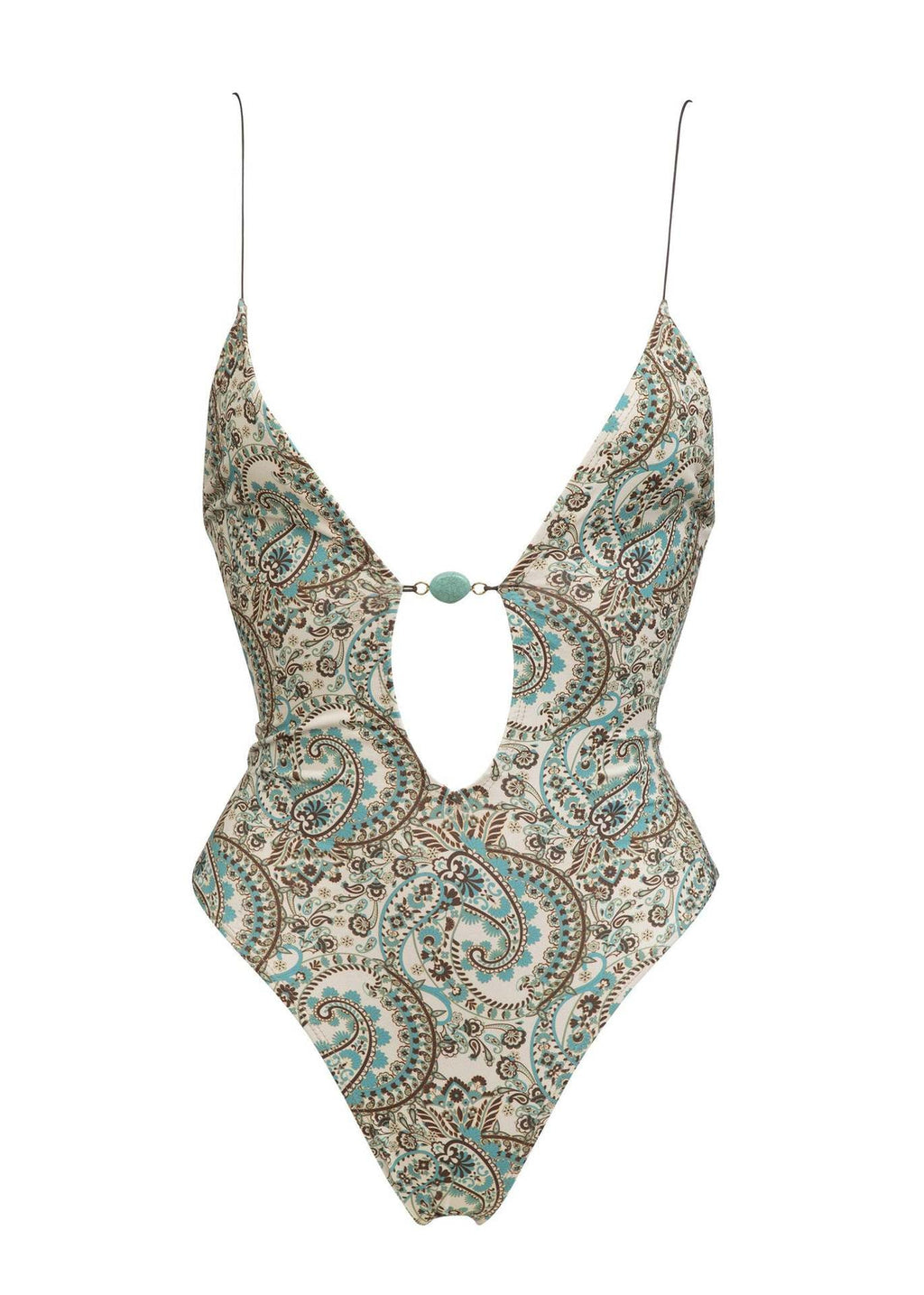 Maillot de bain une pièce sexy à col en V plongeant pour femmes, imprimé, lacets au dos, sans dos, pour l'été