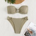Maillot de bain sexy bikini avec coussinets de poitrine femme maillot de bain bikini fendu