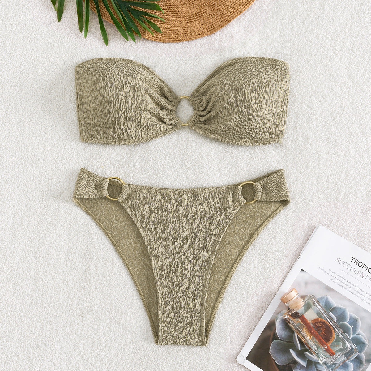 Maillot de bain sexy bikini avec coussinets de poitrine femme maillot de bain bikini fendu