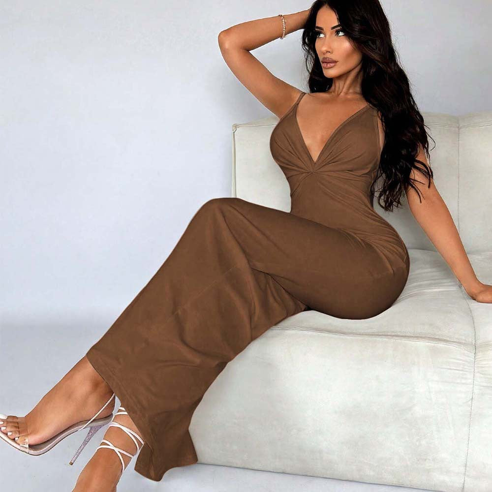 Robe Sexy sans Manches à Col en V, Taille Haute, Robe Fourreau à Enfiler pour Femme