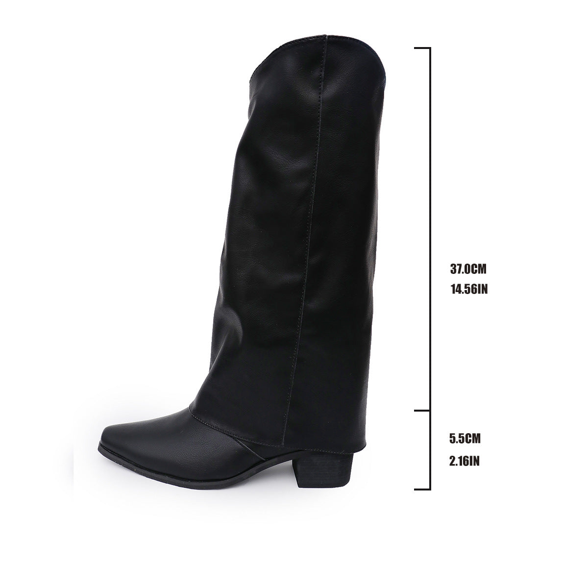Retro Nieten High Top Western Cowboy Stiefel Damen Langer Mid-Heel Spitz Zehen Slip-on Ritterstiefel Lange Stiefel
