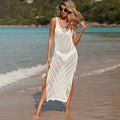 Gestricktes Häkel-Strandkleid, sexy Ausschnitt, Urlaub am Meer, Sonnenschutz-Shirt, Bikini-Cover-up, Häkelnadel
