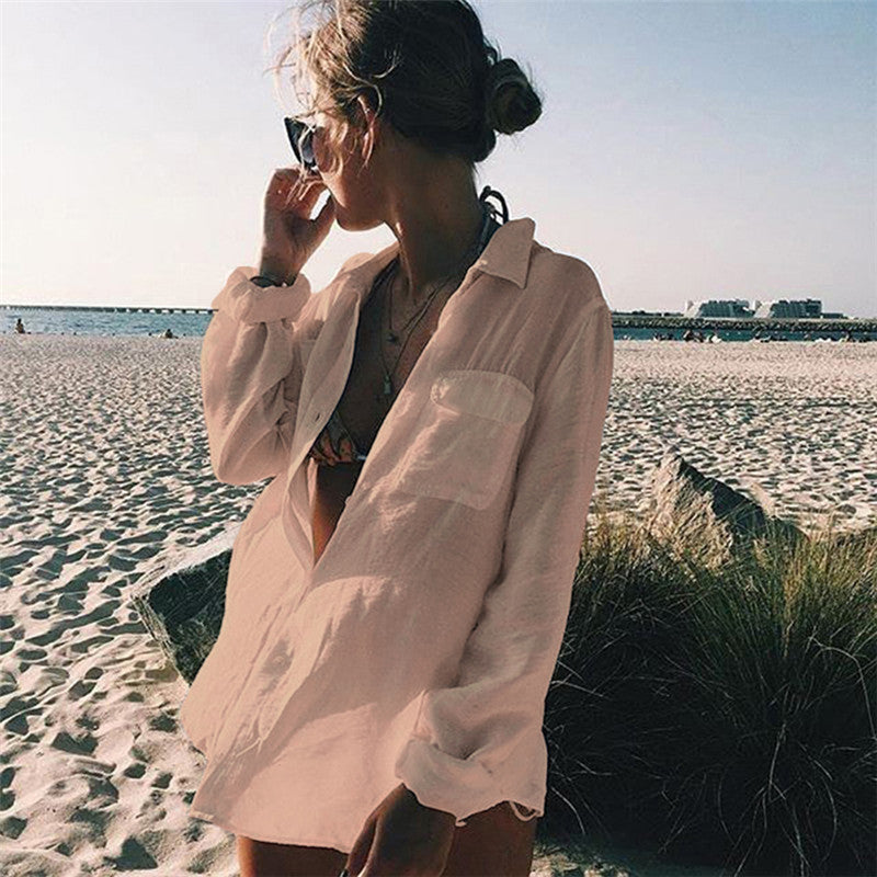 Hemd Strand Vertuschung Sexy Strickjacke Sonnenschutz Hemd Urlaub Rock Strand Vertuschung