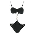 Einfarbiger einteiliger Bikini sexy Neckholder rückenfrei Damen Badeanzug