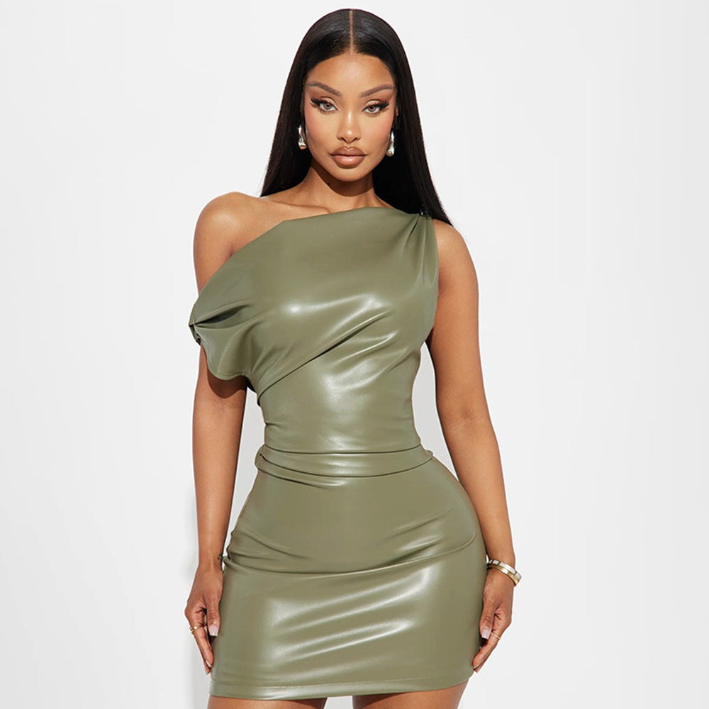 Crossbody Etuikleid Damenbekleidung Sexy Nachtclubkleid