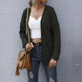 Automne Hiver Décontracté Femme Vêtements Basique Manches Longues Couleur Unie Long Cardigan Pull