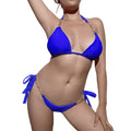 Sexy Metallkette Zweiteiliger Badeanzug Einfarbiger Badeanzug Frauen Hochwertiger Bikini