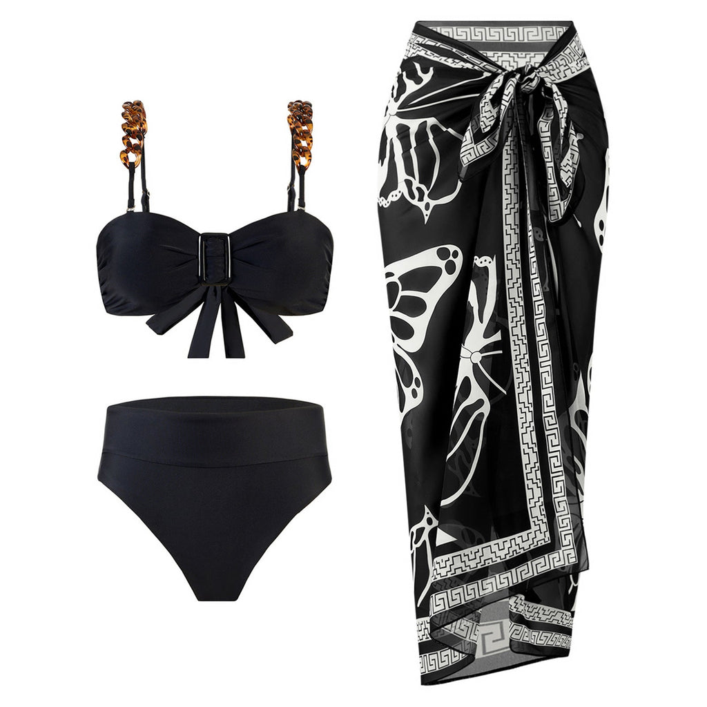 Maillot de bain bikini taille haute imprimé sexy pour femme