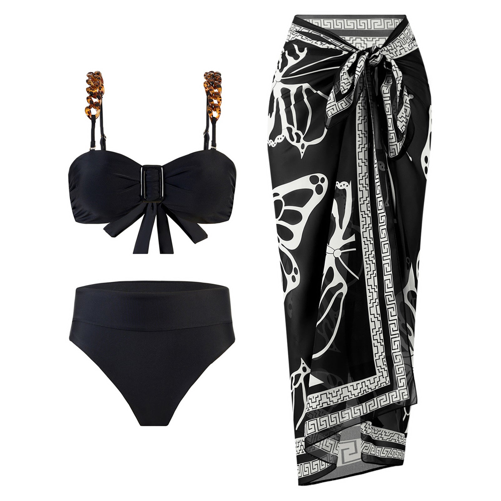 Maillot de bain bikini taille haute imprimé sexy pour femme