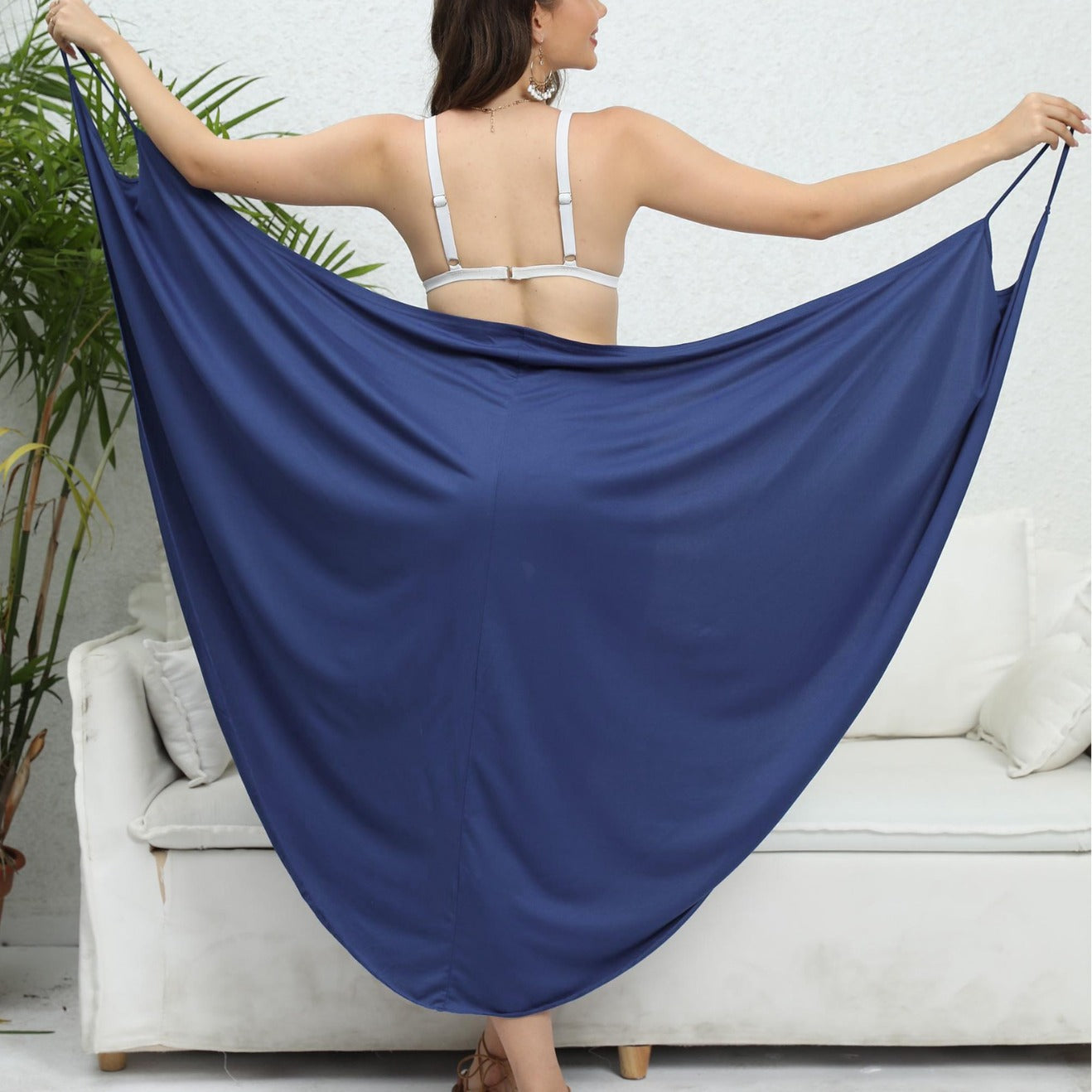 Châle pour femme, vêtements grande taille pour femme, robe de plage asymétrique irrégulière une pièce, robe à bretelles à usages multiples