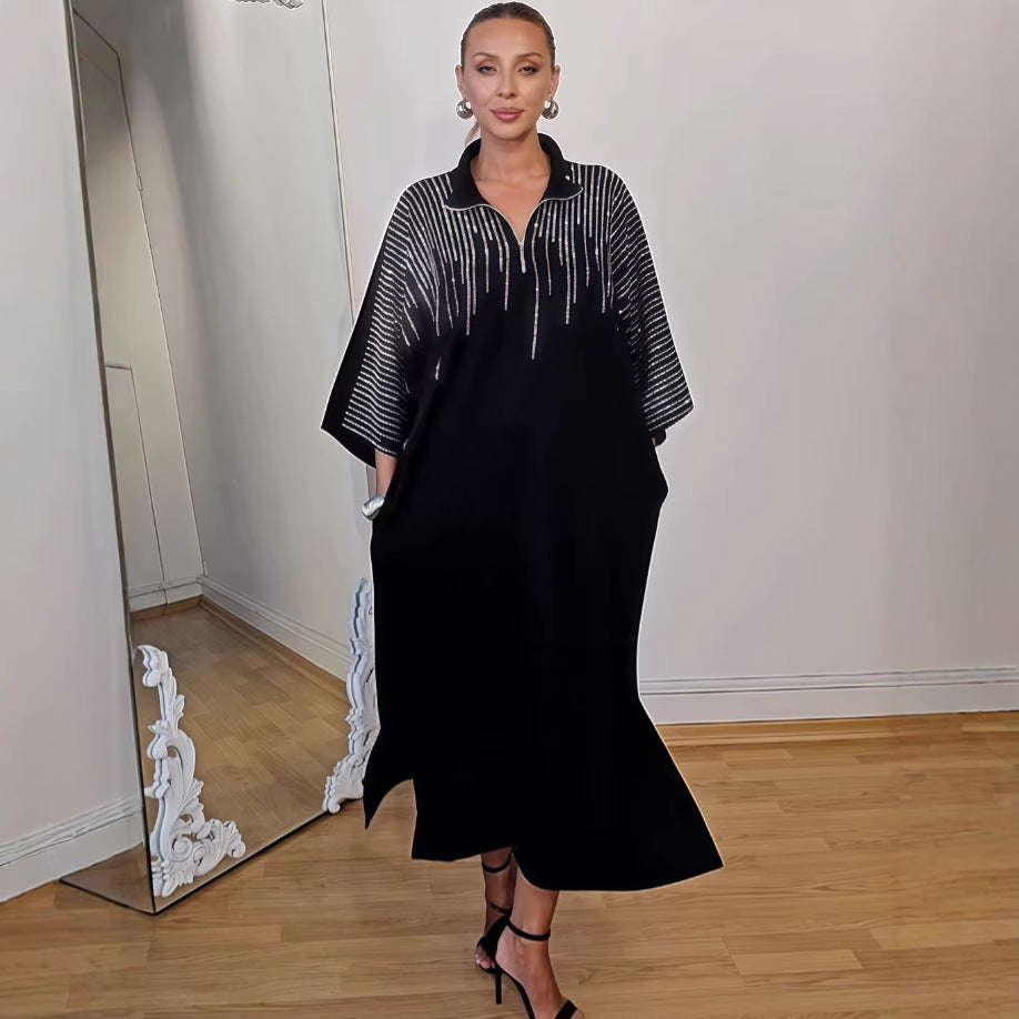 Robe ample imprimée à manches longues pour femme – Collection Automne
