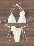 Dreidimensionale Blumen-Badeanzug Damen Bikini Anzug Sexy Bikini