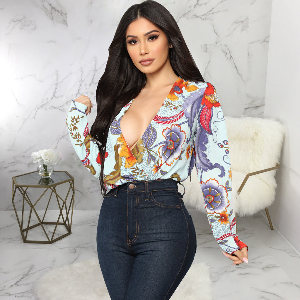 Vêtement Féminin Chemise Décontractée Impression Numérique Multicolore pour Femme