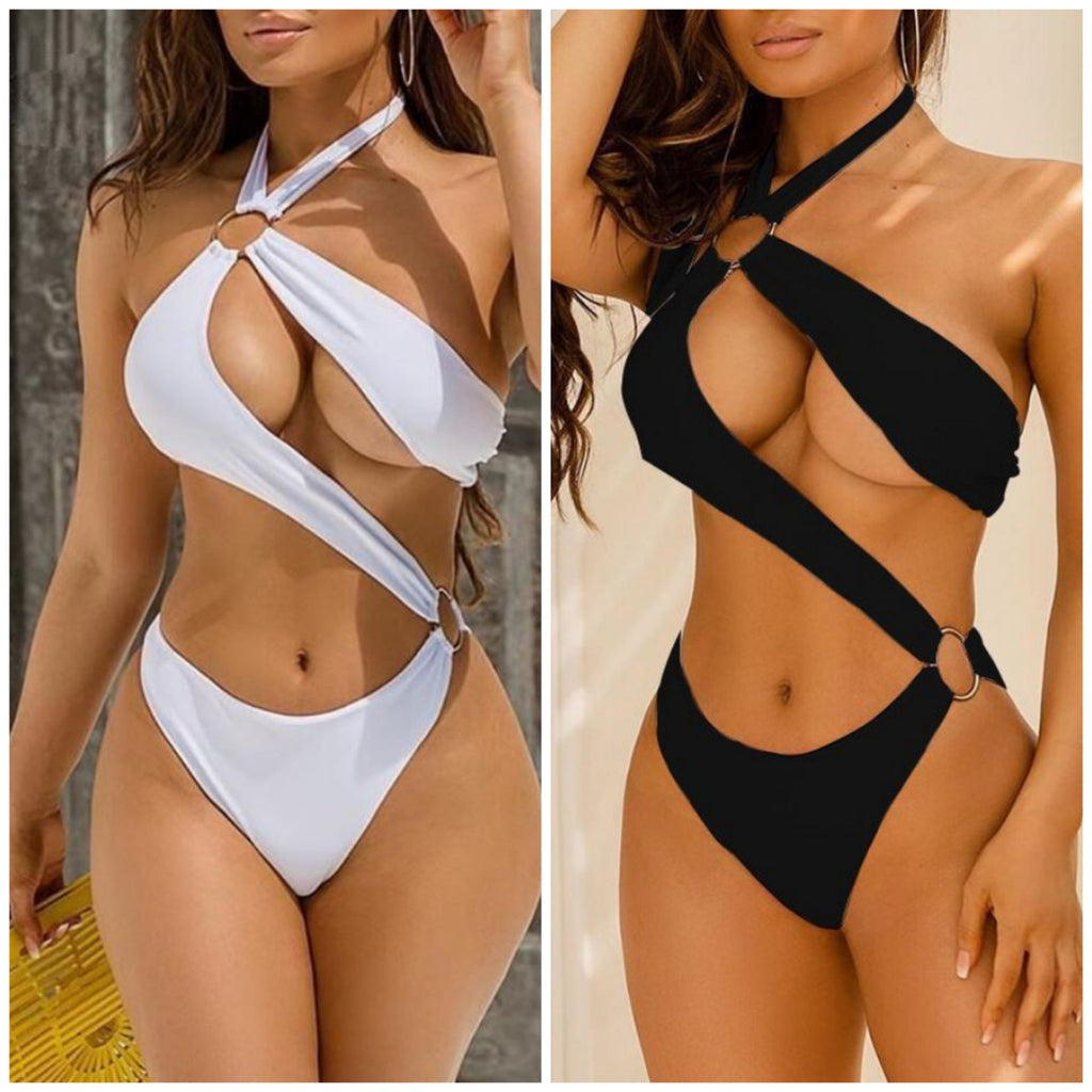 Neuer sexy einfarbiger, mehrfarbiger einteiliger Bikini-Badeanzug