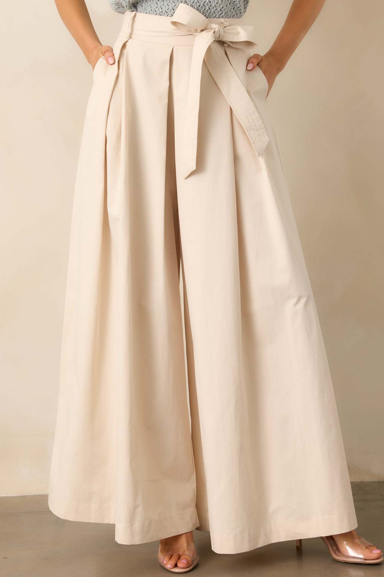 Women Spring Autumn Apricot Straight Leg Pants