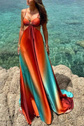 Sexy Sling Gradient Color Island Kleid Strandkleid