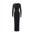 Damen Herbstkleidung Sexy Cutout Socialite Private Kleidung Elegantes dreidimensionales florales Langarm-Maxikleid mit schmaler Passform