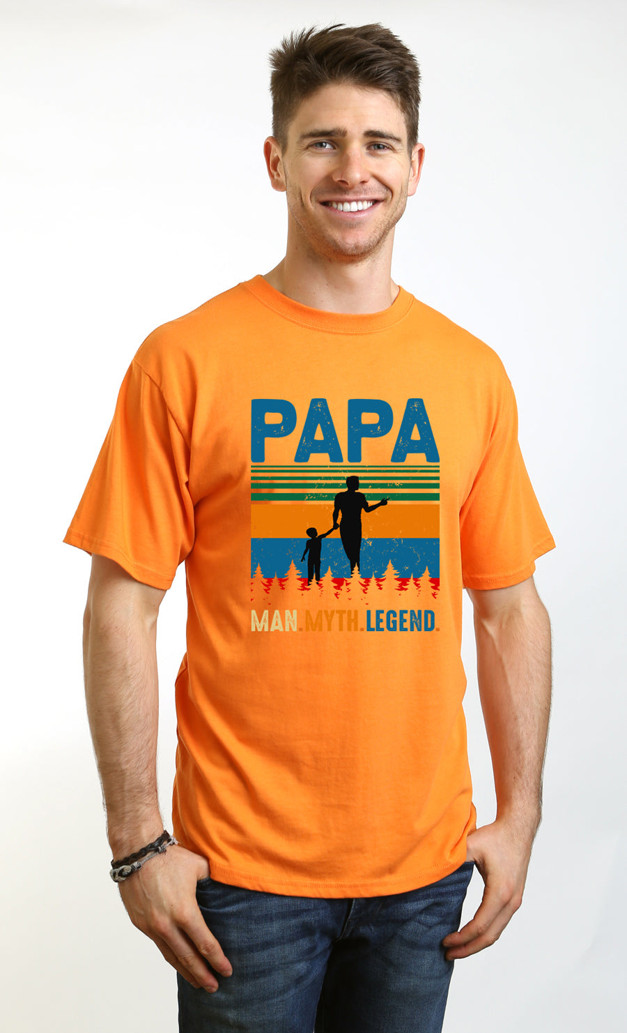 Papa Man, Myth, Legend Men's Bamboo Viscose/Organic Cotton Short Sleeve Graphic T-Shirt - The7Letter