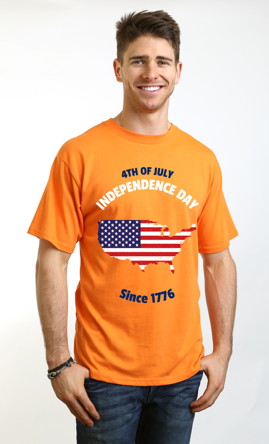 4th of July Men's Bamboo Viscose/Organic Cotton Short Sleeve Graphic T-Shirt - The7Letter