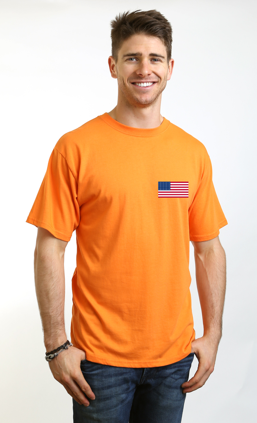 American Flag Men's Bamboo Viscose/Organic Cotton Short Sleeve Graphic T-Shirt - The7Letter