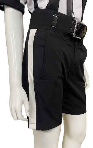 NEW - Honig's Lightweight Poly/Spandex Football Short Black w/White Stripe