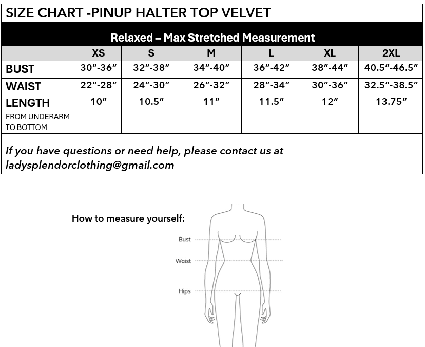 Haut à licou Pin-up en velours noir