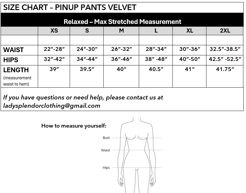 Pinup-Hose aus rotem Samt