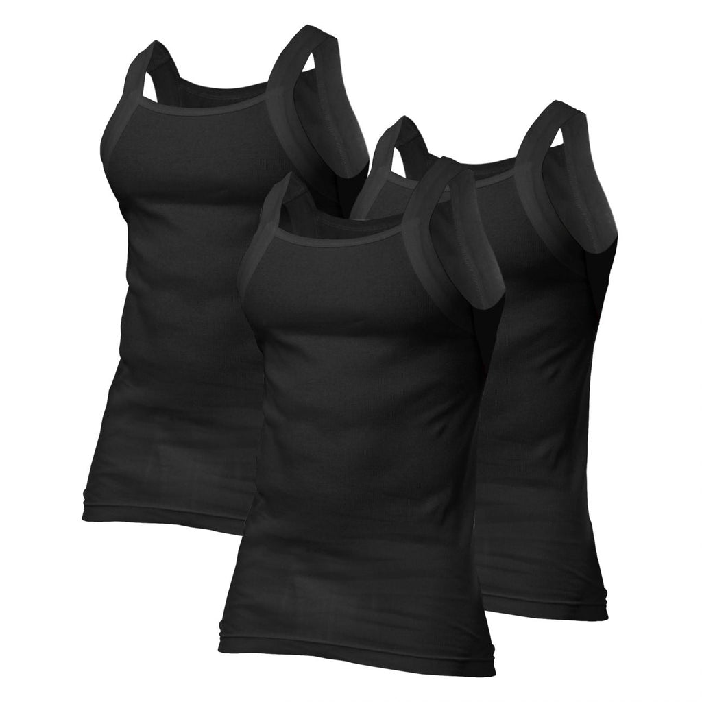 Papi 559102-001 Lot de 3 débardeurs col carré Couleur noir