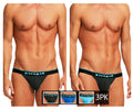 Papi 980911-941 Jockstrap en Coton Extensible Lot de 3 Couleurs Noir-Cobalt-Bleu