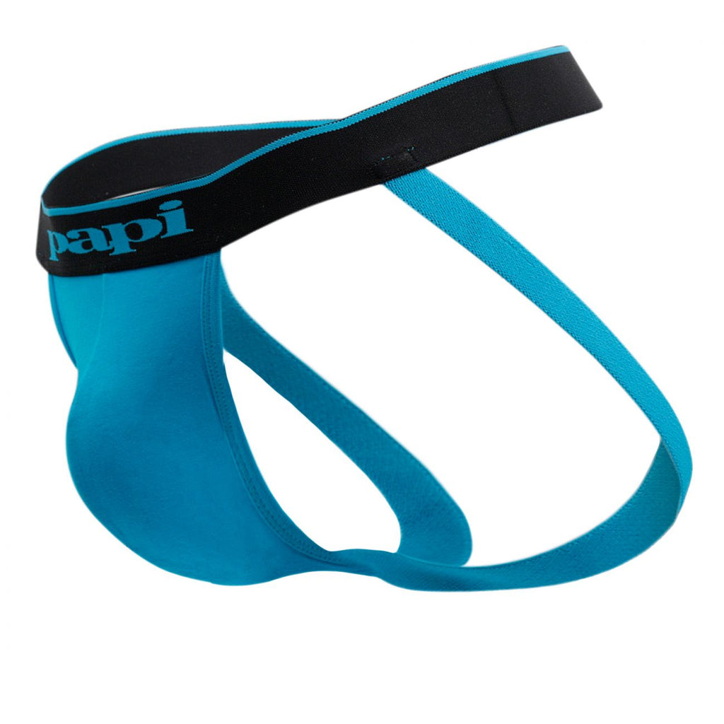 Papi 980911-941 Jockstrap en Coton Extensible Lot de 3 Couleurs Noir-Cobalt-Bleu