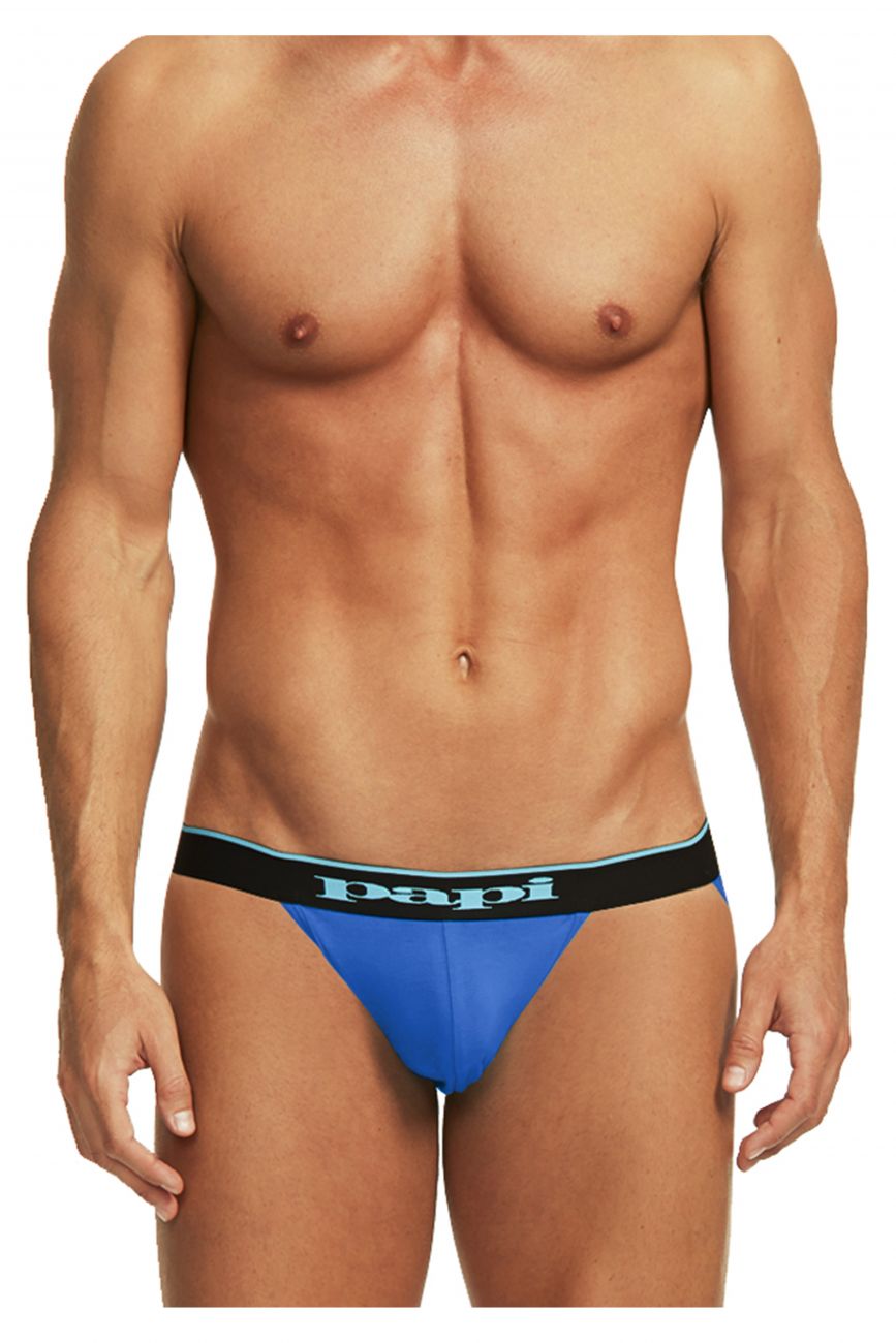 Papi 980911-941 Jockstrap en Coton Extensible Lot de 3 Couleurs Noir-Cobalt-Bleu
