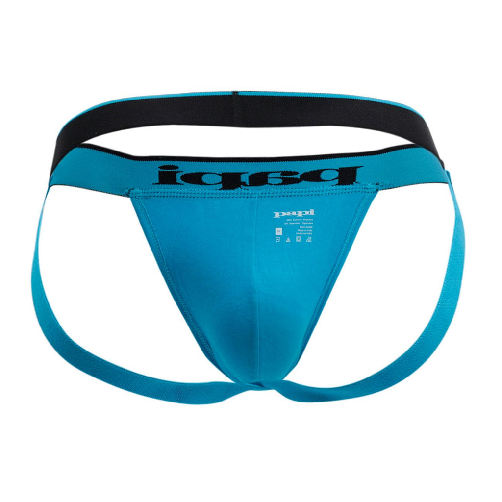 Papi 980911-941 Jockstrap en Coton Extensible Lot de 3 Couleurs Noir-Cobalt-Bleu