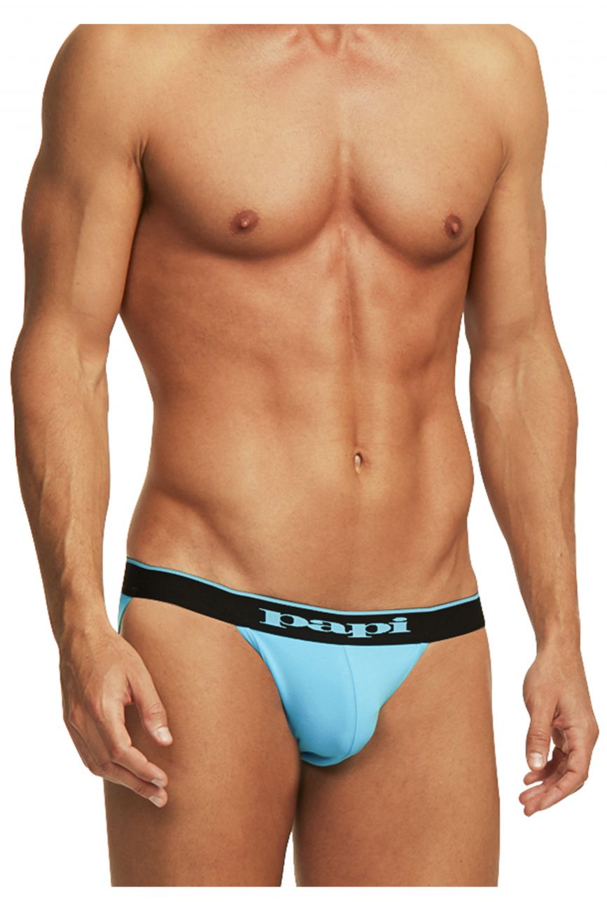 Papi 980911-941 Jockstrap en Coton Extensible Lot de 3 Couleurs Noir-Cobalt-Bleu