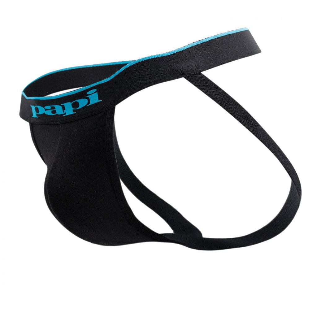 Papi 980911-941 Jockstrap en Coton Extensible Lot de 3 Couleurs Noir-Cobalt-Bleu