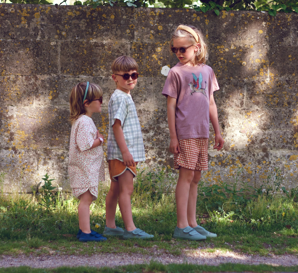 Retro Shorts | Organic Cotton Terry - Sunset Meadow - The7Letter