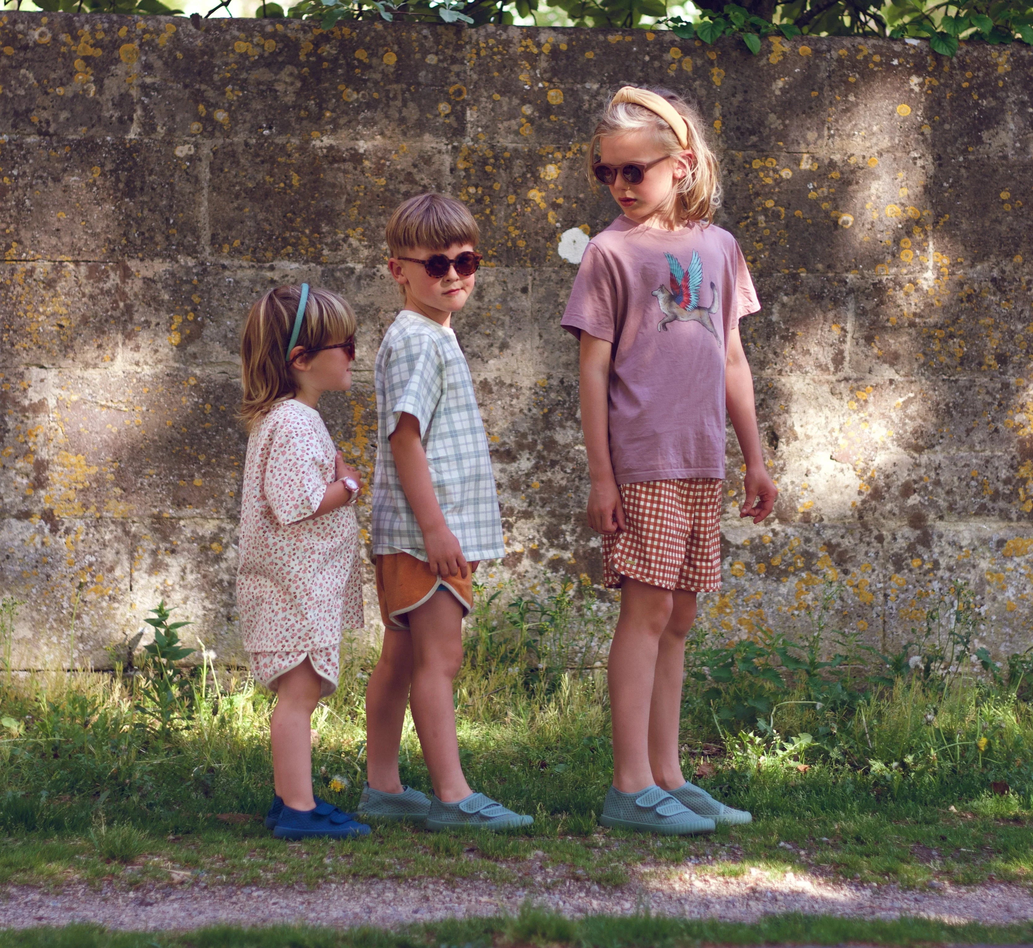 Retro Shorts | Organic Cotton Terry - Sunset Meadow - The7Letter