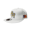 Casquettes Portoricaines Snapback Blanches/Or Métallique