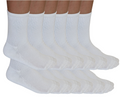 3/4 Crew Athletic Bamboo Viscose Socks Unisex White Color - 12-pack - The7Letter
