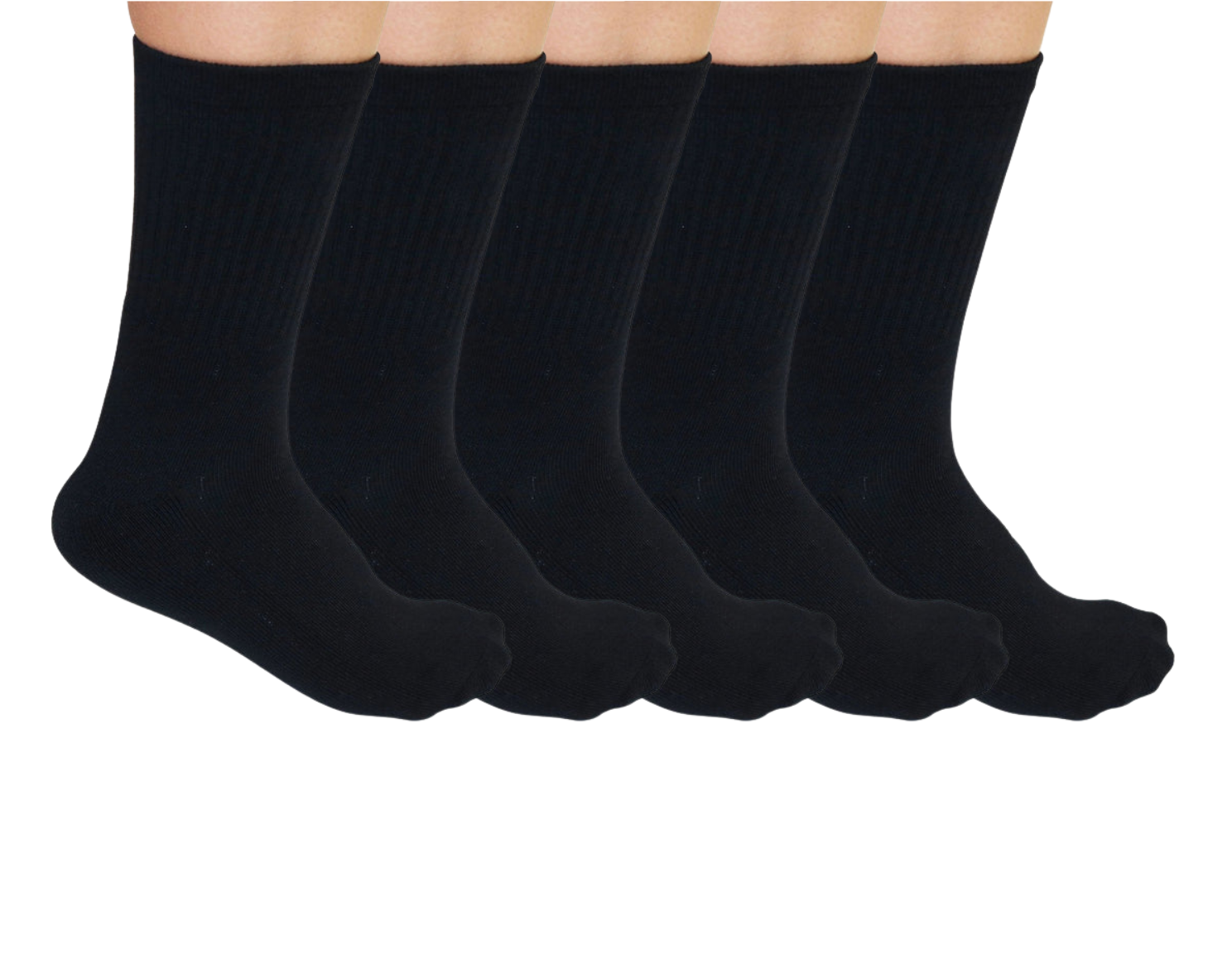 3/4 Crew Black Bamboo Viscose Socks Unisex - 5-pack - The7Letter