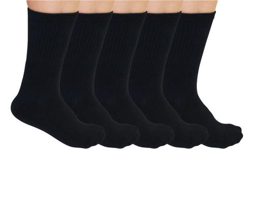 3/4 Crew Black Bamboo Viscose Socks Unisex - 5-pack - The7Letter