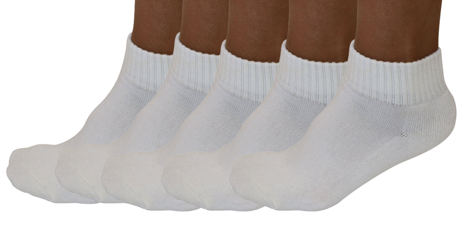 1/4 Crew Bamboo Viscose Socks Unisex Natural Color - 5-Pack - The7Letter