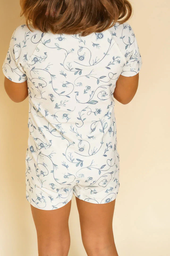 Short Sleeve Rashguard Swimsuit | UPF + Recycled - Scandi Floral - The7Letter