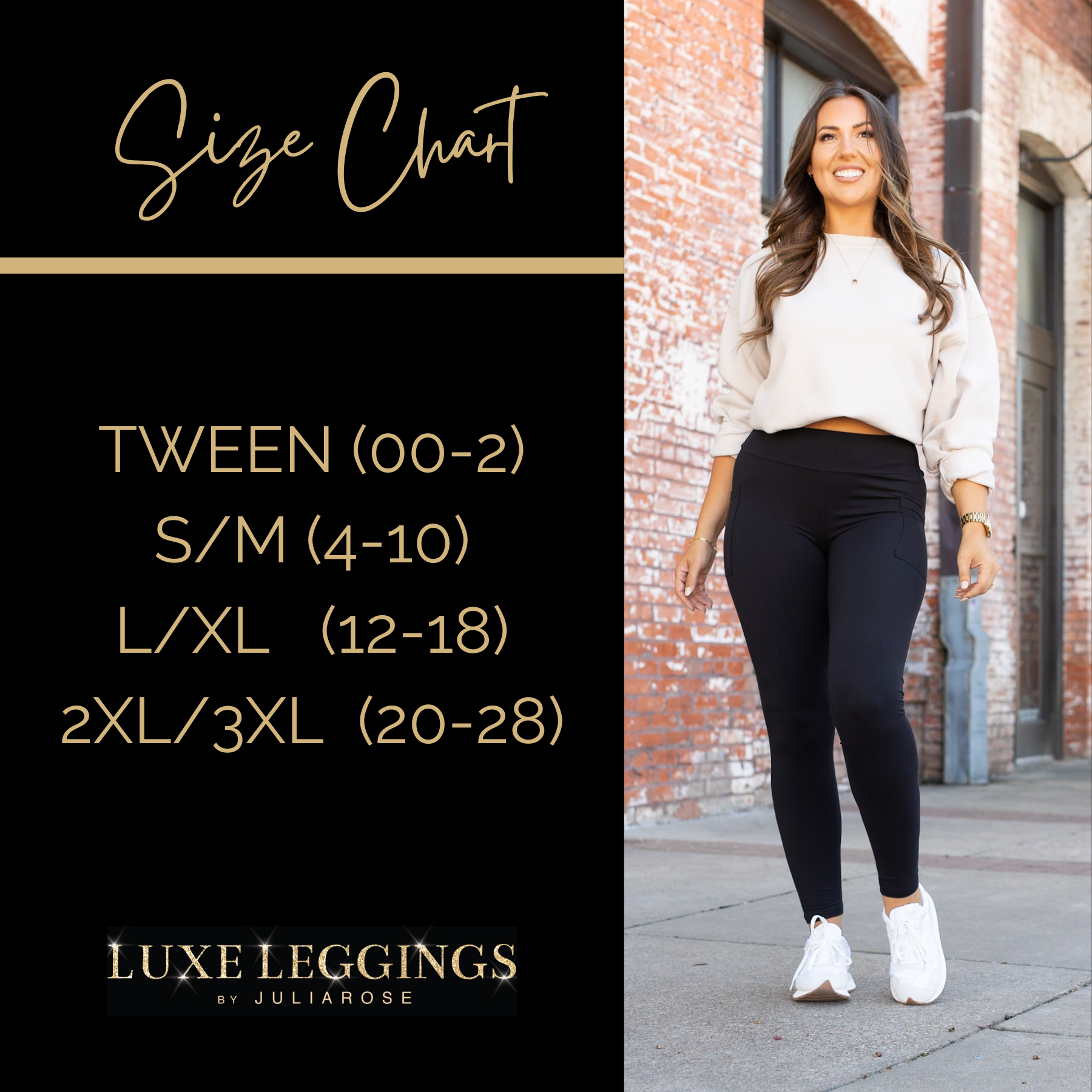 Chloe - Crossover Black Pocket 7/8-lange Leggings