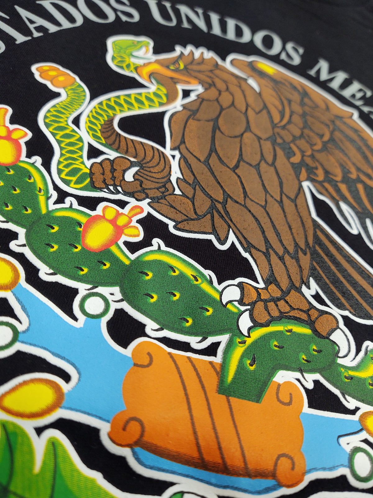 T-shirts avec bouclier mexicain imprimé de haute qualité
