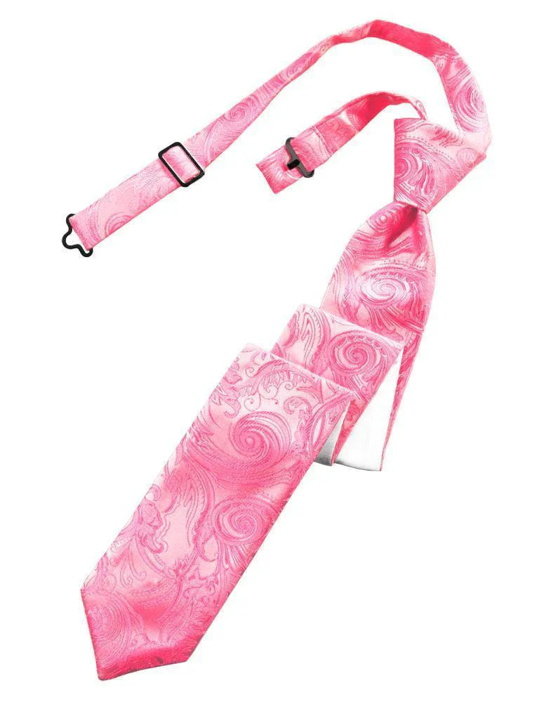 Cravate skinny pré-nouée à motif tapisserie