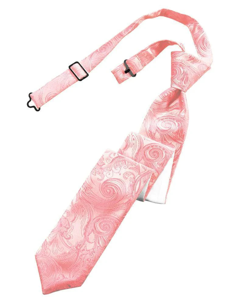 Cravate skinny pré-nouée à motif tapisserie