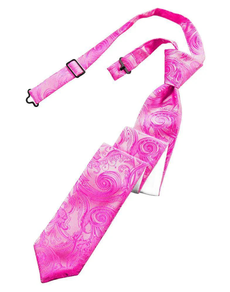 Cravate skinny pré-nouée à motif tapisserie
