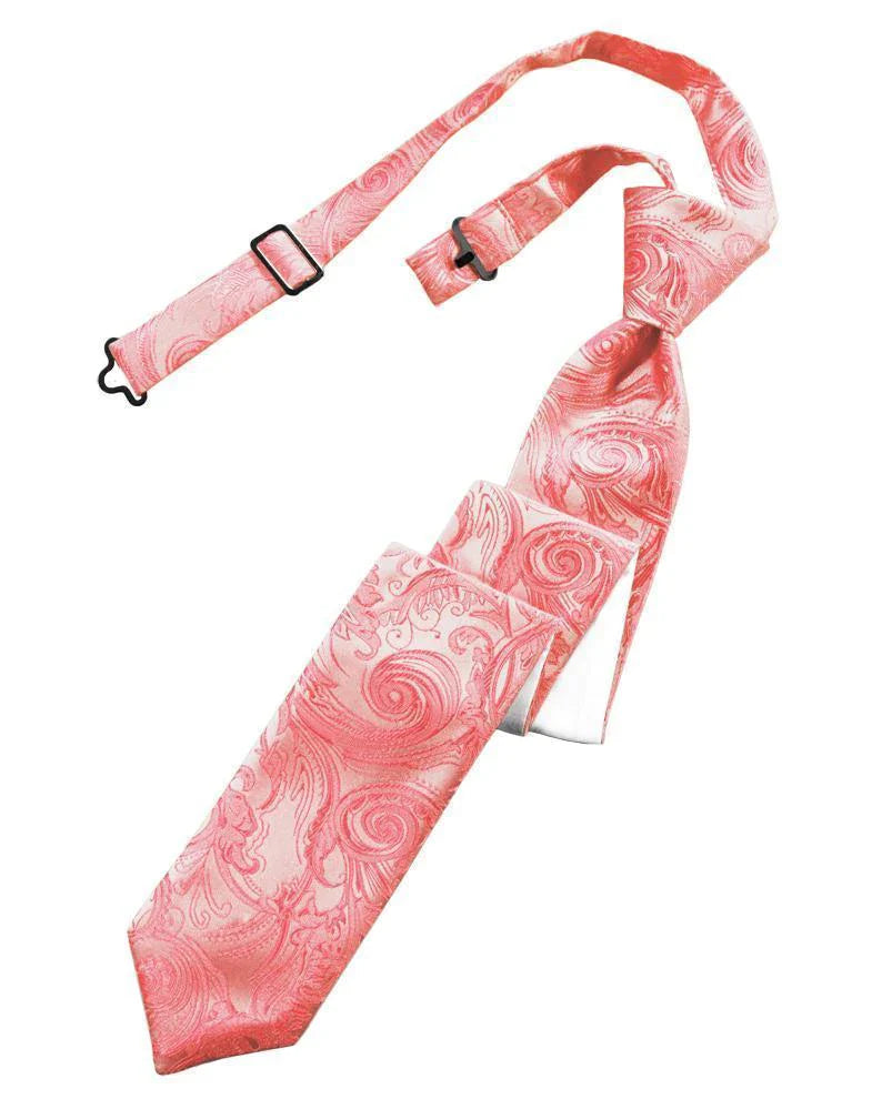 Cravate skinny pré-nouée à motif tapisserie